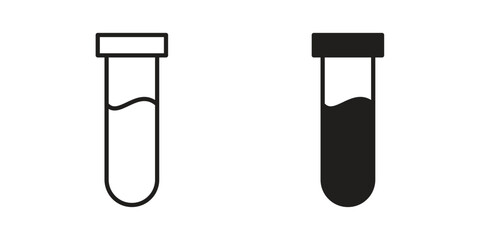 Test tube icon design element, vector illustration. Editable vector collections.