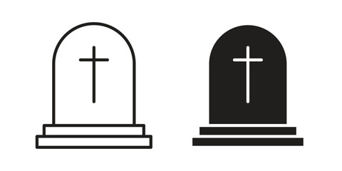 Tombstone icon design element, vector illustration. Editable vector collections.