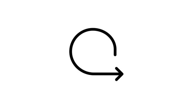 Simple Animated Circular Arrow Icon for Redo or Refresh.