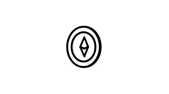 Simple Animated Compass Icon Spinning for Direction.