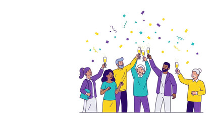 Celebration Toast with Confetti