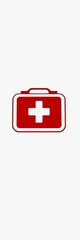 Obraz premium First aid kit icon symbolizing emergency medical response and care, aid, medical supplies