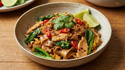 Pad See Ew With Chicken and Chinese Broccoli