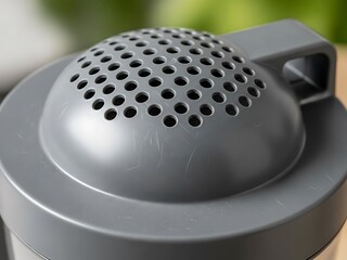 Gray Modern Air Purifier Filter Top with Circular Hole Pattern Design