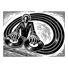 DJ playing records in the club 