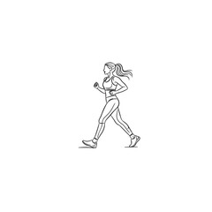 Woman Jogging Illustration