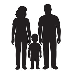 Loving parents with a child silhouette is ideal for family-themed graphics.