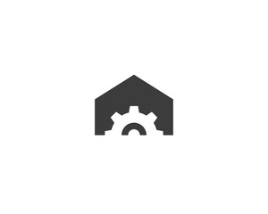 Gear house logo design. Home made minimal  logotype.