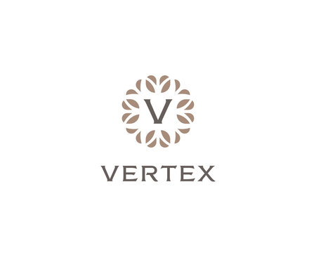 Premium monogram letter V initials logo. Universal symbol icon  design. Luxury abc leaf logotype.