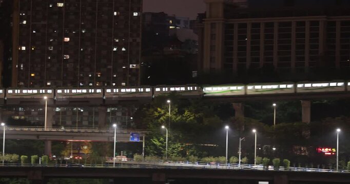 The rail transit Liziba station in Chongqing city, China