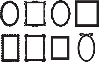 Black Decorative Picture Frames Silhouette Sets