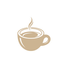 Obraz premium A simple illustration of a steaming cup of coffee.