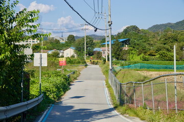 Village Road past Fields and Fences
