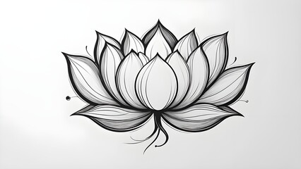 Vector illustration of a pink lotus flower symbol design, perfect for floral nature and beauty decoration art