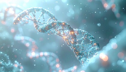 Glowing DNA Double Helix Structure &ndash; Genetics and Biotechnology Concept