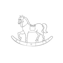 Rocking horse. Children's toy. Minimalist style one line