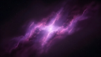 Vibrant purple nebula in deep space