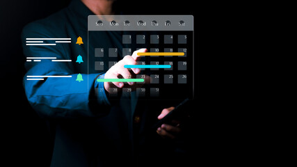 Appointment scheduling with a smart assistant, The concept of intelligent scheduling, automation, time management, project planning, and AI powered efficiency