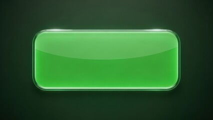 Green glowing rectangle button on dark background