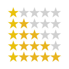 Obraz premium Star Rating Icon Set PNG