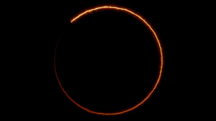 Fire burning ring motion graphic element