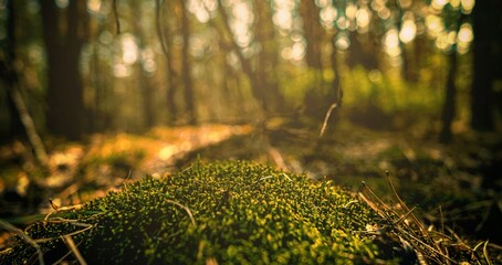 mossy ground podium in the forest © avtk