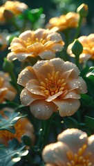 Marigold Flower vibrant mobile wallpaper featuring golden orange petals, warm natural sunlight, gentle bokeh, rich textures, and cheerful botanical beauty for phones