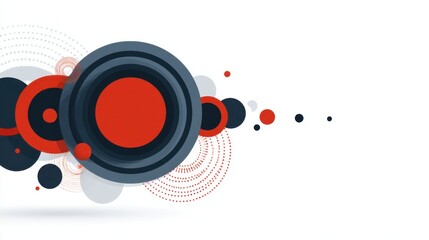 Abstract Background with Geometric Shapes and Circles in Red, Black and Gray, Suitable for Modern Design and Creative Artwork Projects