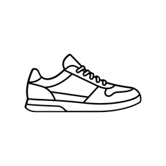 Detailed Line Art Illustration of a Classic Sneaker Design.
