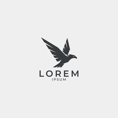 Fototapeta premium Elegant minimal eagle logo with refined and professional appearance. Suitable for luxury brands, fashion, corporate identity, consulting, and high-end business branding.