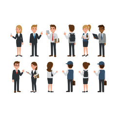 Diverse Group of Business Professionals and Students in Vector Illustration.