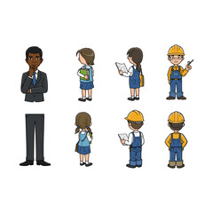 Diverse Group of People in Various Professions and Roles.