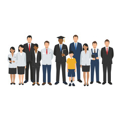 Diverse Group of People in Various Professions and Stages of Life.