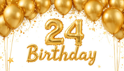 Golden balloons celebrate 24th birthday in luxurious style