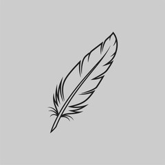 Obraz premium Artistic Illustration of a Feather on Gray Background for Design Inspiration