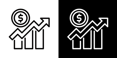 Growth Icon Of Line Black And White Style 
