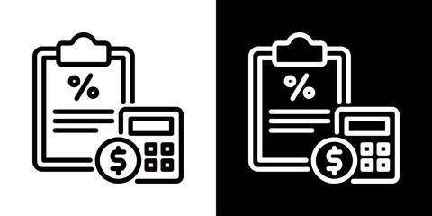 Tax Icon Of Line Black And White Style 