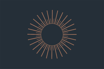 Radiant Sunburst Illustration, Modern Aesthetic, Digital Artwork, Minimalist Style