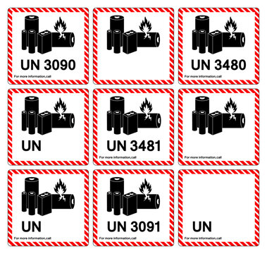 Lithium Battery Set Symbol Sign , Vector Illustration, Isolate On White Background Label.EPS10