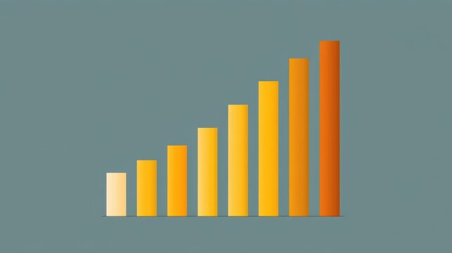 Rising Bar Graph Illustration on a Blue Background Displaying Growth Trends in Business and Financial Analytics with Vibrant Color Gradient - Powered by Adobe