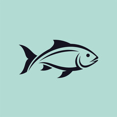 Stylized Fish Illustration, Marine Life, Graphic Art, Minimalist Design, Aquatic Environment, Side View, Modern Concept