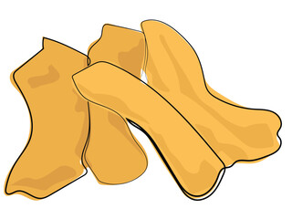 Deep-fried dough sticks in a continuous line pattern.