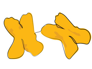 Deep-fried dough sticks in a continuous line pattern.