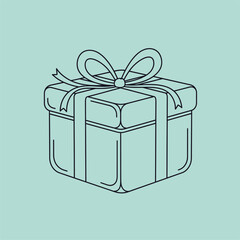 Gift Box Icon, Minimalist Design, Digital Illustration, Celebratory Environment, Modern Viewpoint, Festive Concept