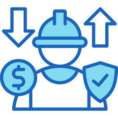 Obraz premium Workers Compensation blue icon