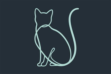 Naklejka premium Creative Cat Illustration, Minimalist Design, Digital Art, Contemporary Style, Graphic Environment
