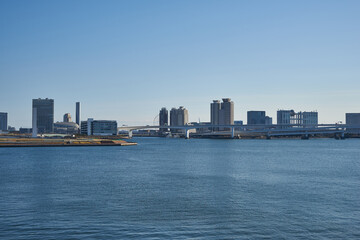東京都　晴海客船ターミナルからお台場の眺め