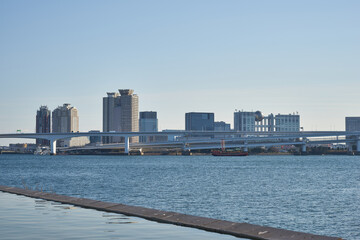 Fototapeta premium 東京都 晴海客船ターミナルからお台場の眺め