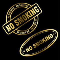 no smoking golden stamp sticker in vector format very easy to edit