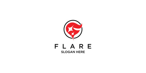 Creative flare logo design with modern concept premium vector